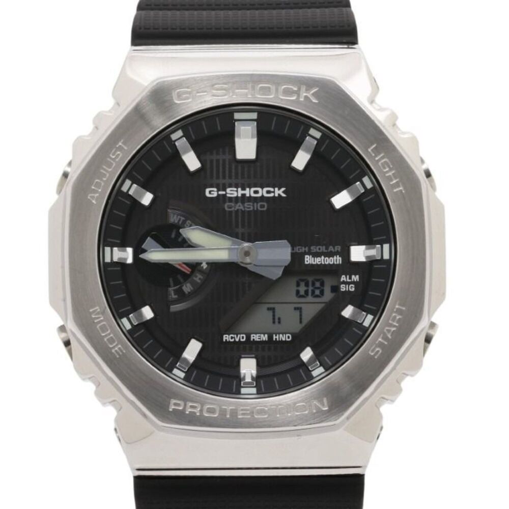 CASIO G-SHOCK ANALOG-DIGITAL 2100 Series GBM-2100-1AJF Black Silver Resin Sta...